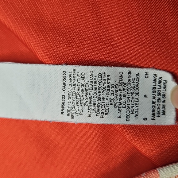 Nike Pro Orange & Gray Sports Bra SMALL Geometric Polka Dot Racerback - Picture 6 of 6